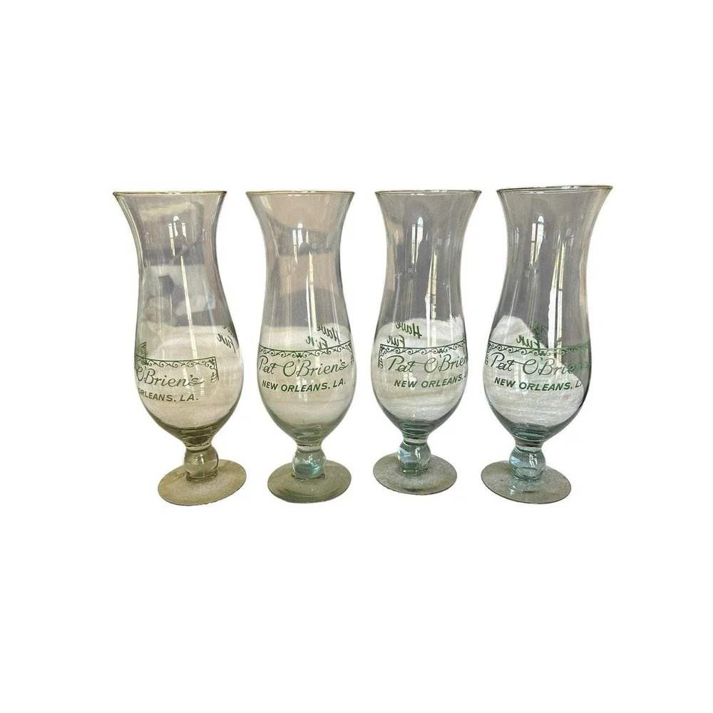 Vintage Lot Of 4 Pat O'Brien's New Orleans, La Hurricane Glasses 10